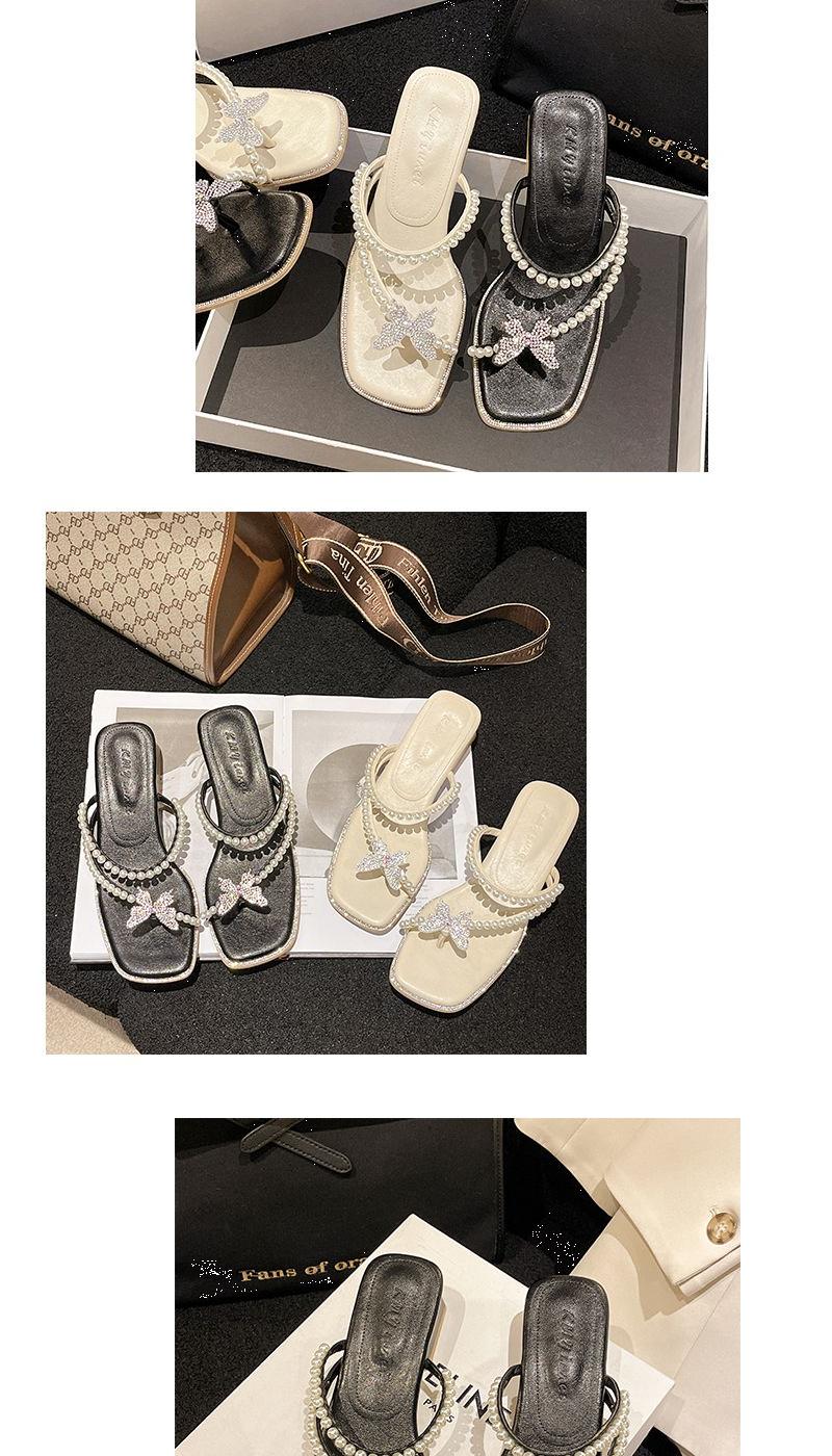 Product Introduction of Dép Nữ, Phong Cách Pháp, Thắt Nơ Cổ Tích Thanh Lịch, Giày Cao Gót Nhỏ Dép Lê đính đá Thích Hợp Mặc Mùa Hè, Hàng Mới Về Năm 2025, Có Thể Mặc Ngoài Trời 7