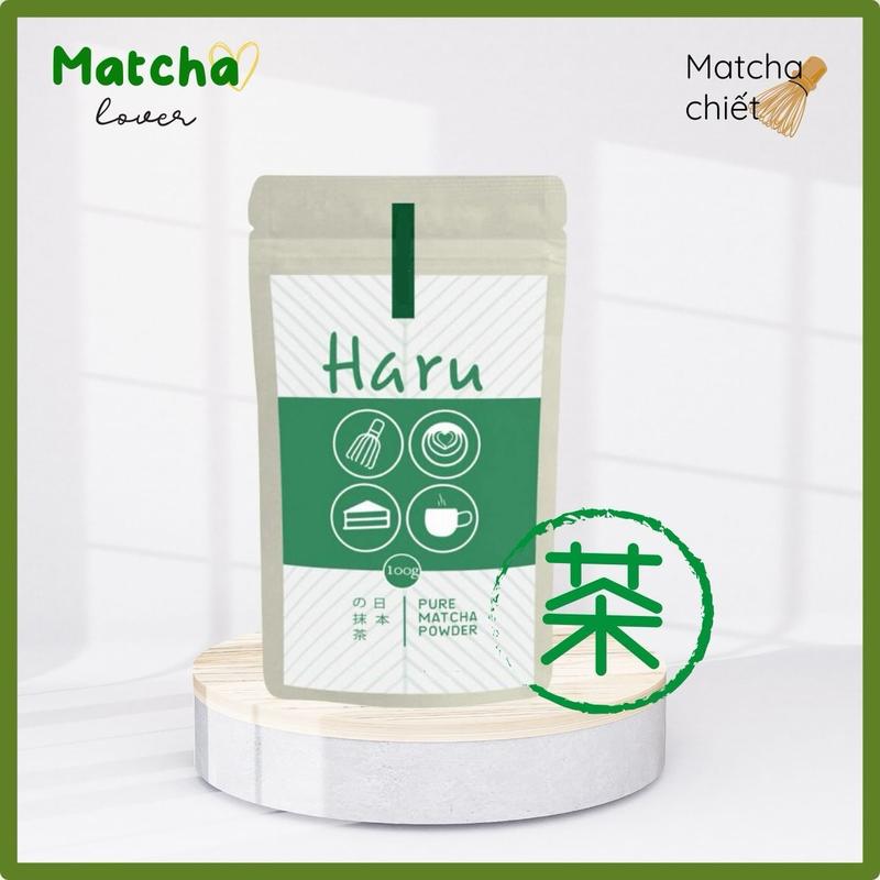 Bột matcha Haru nhập chính hãng Nhật Bản gói chiết của shop - pha matcha latte bột trà