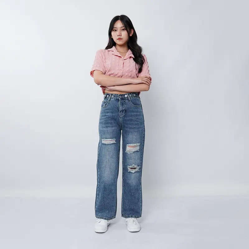 VIERLIN - Jeans 8972 - HIGH WAIST LOOSE JEANS Celana Panjang 6