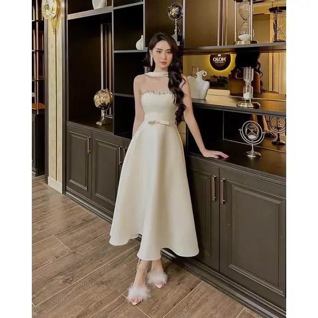[FREESHIP] Đầm cúp ngực đính đá chất tafta siêu đẹp chuẩn thiết kế loại 1 Ngọt Ngọt Ngày lễ Ngọt map dress 5