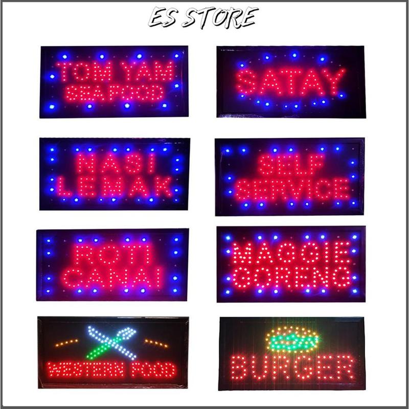 LED Signboard Display Light For Tom Yam Seafood , Nasi Lemak , Burger ...