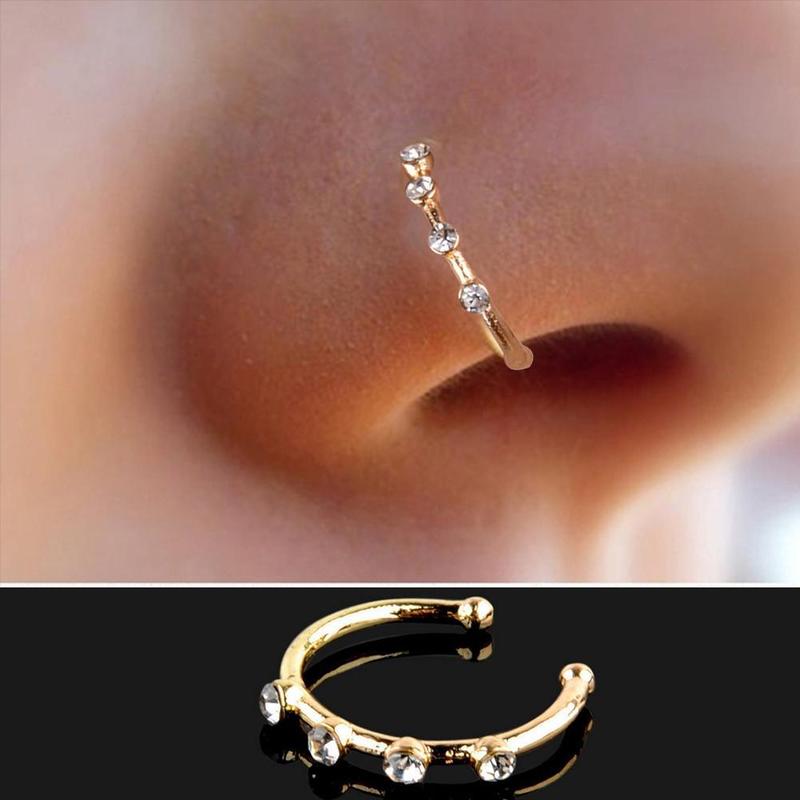 Product Introduction of Hao Shi Nose Pin Single No Need To Punch C Type Geometric Spiral Snake Steel Design Ring Nose 20