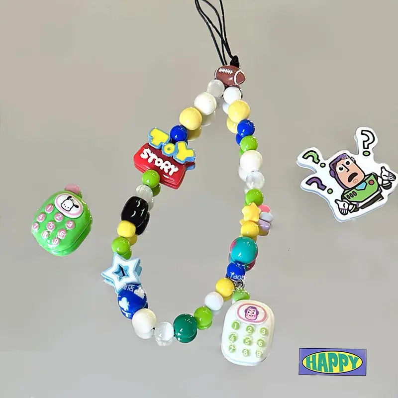 Charm Điện Thoại Di Động Đính Cườm Năm Ánh Sáng Âm Nhạc, Mặt Dây Chuyền Mặt Dây Chuyền Treo CCD Tamagotchi, Đồ Trang Trí Túi Dây Chuyền Chụp Ảnh, Quà Tặng Chính Hãng