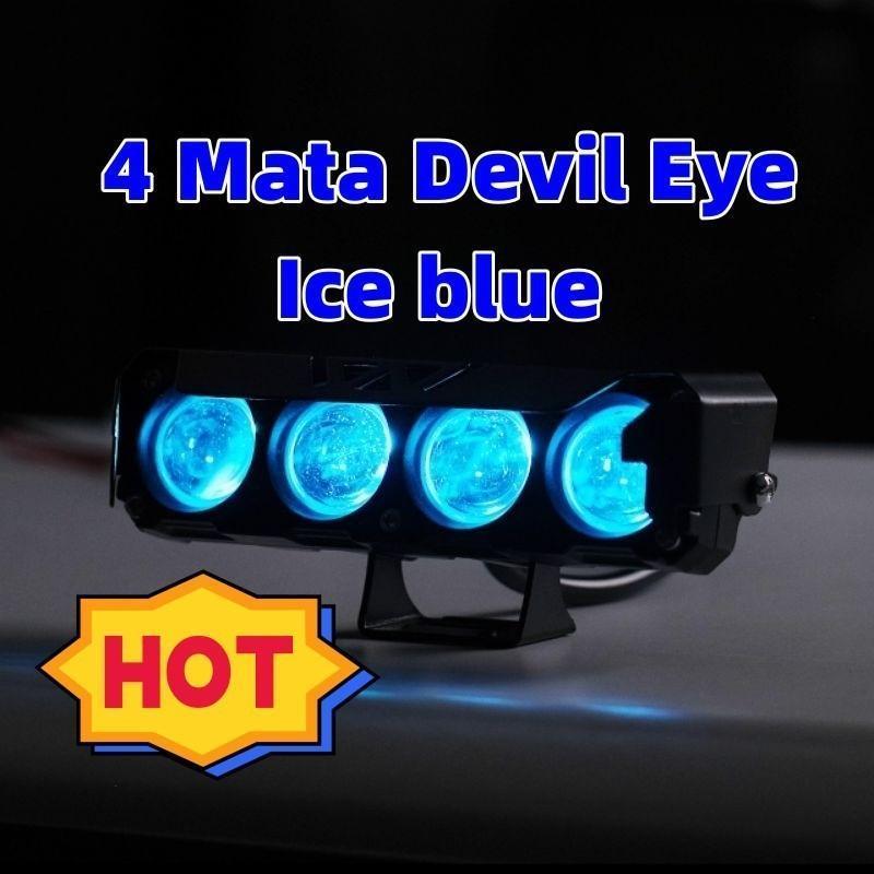 【COD,Kirim Sekarang】 【FREE SAKLAR】12V / 24V Devil Lampu Sorot Tembak Mobil Lampu LED Tembak Sorot D3 SQL Lampu Tembak Sorot LED Laser 3 Mata 4 Mata 80 Watt 2 Warna Putih Kuning 7