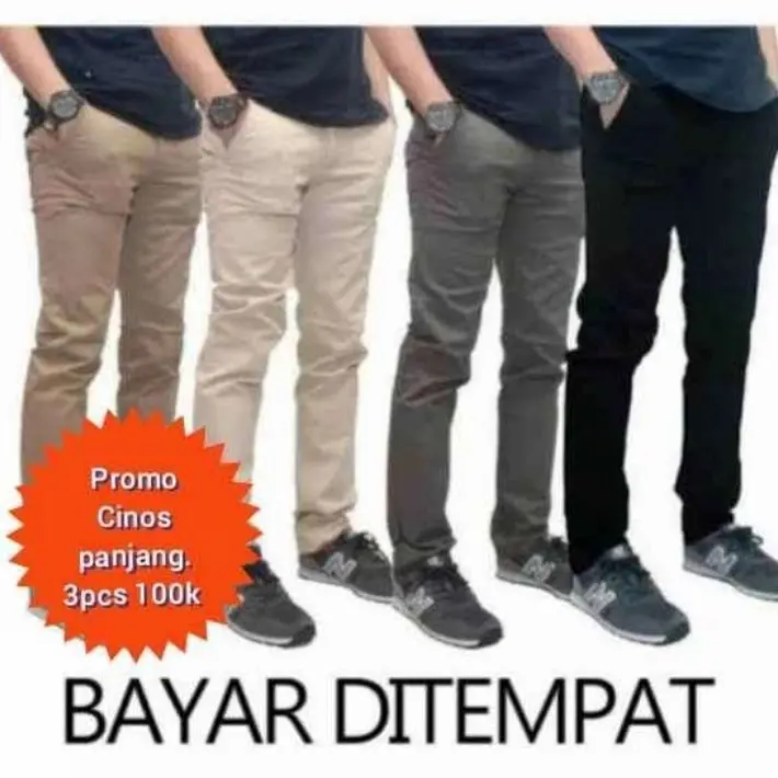 PROMO 100rb 3pcs celana chinos panjang pria original