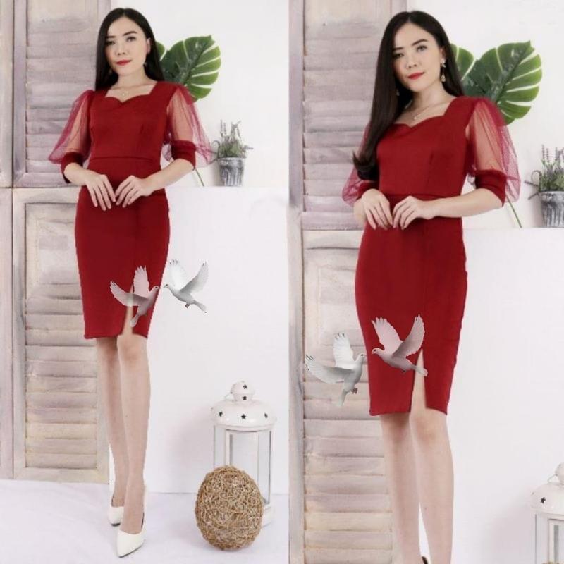 DRESS MICHA BAHAN SCUBA STRECHT FOTO REALPICT Casual Fit dress  mamari 6