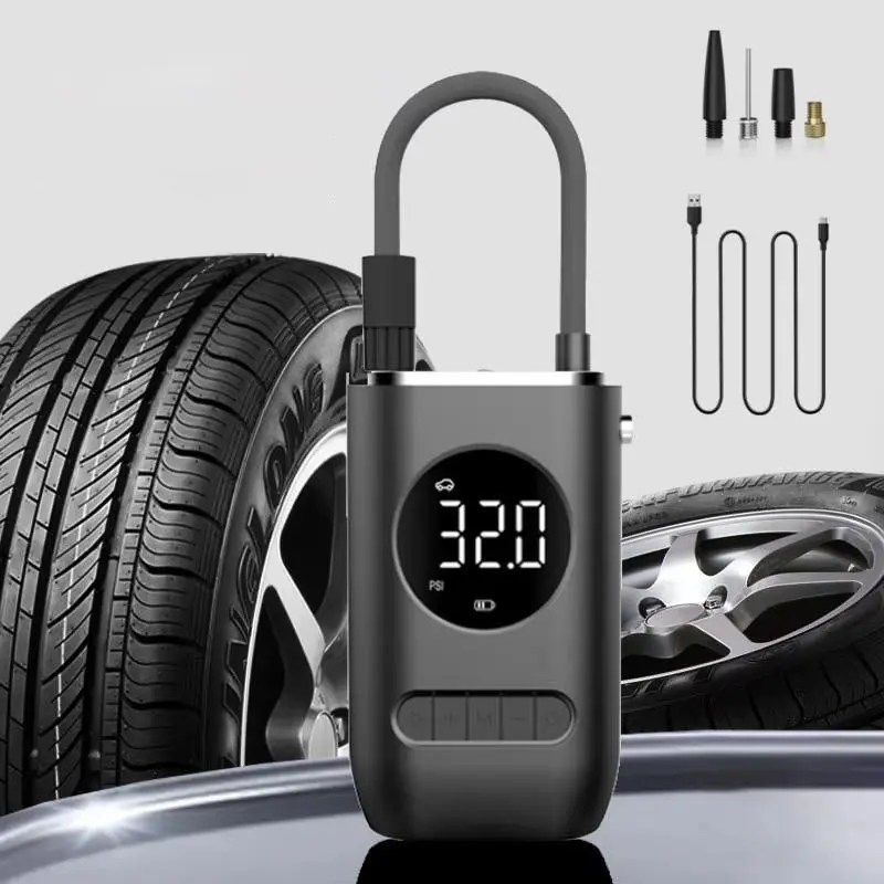 Portable Car Tire Inflator, 4000mAh 150PSI Car Tire Inflator, Multifunctional Mini Inflator Pump for Ball, Motorcycle, Bicycle & Car Tire Inflation