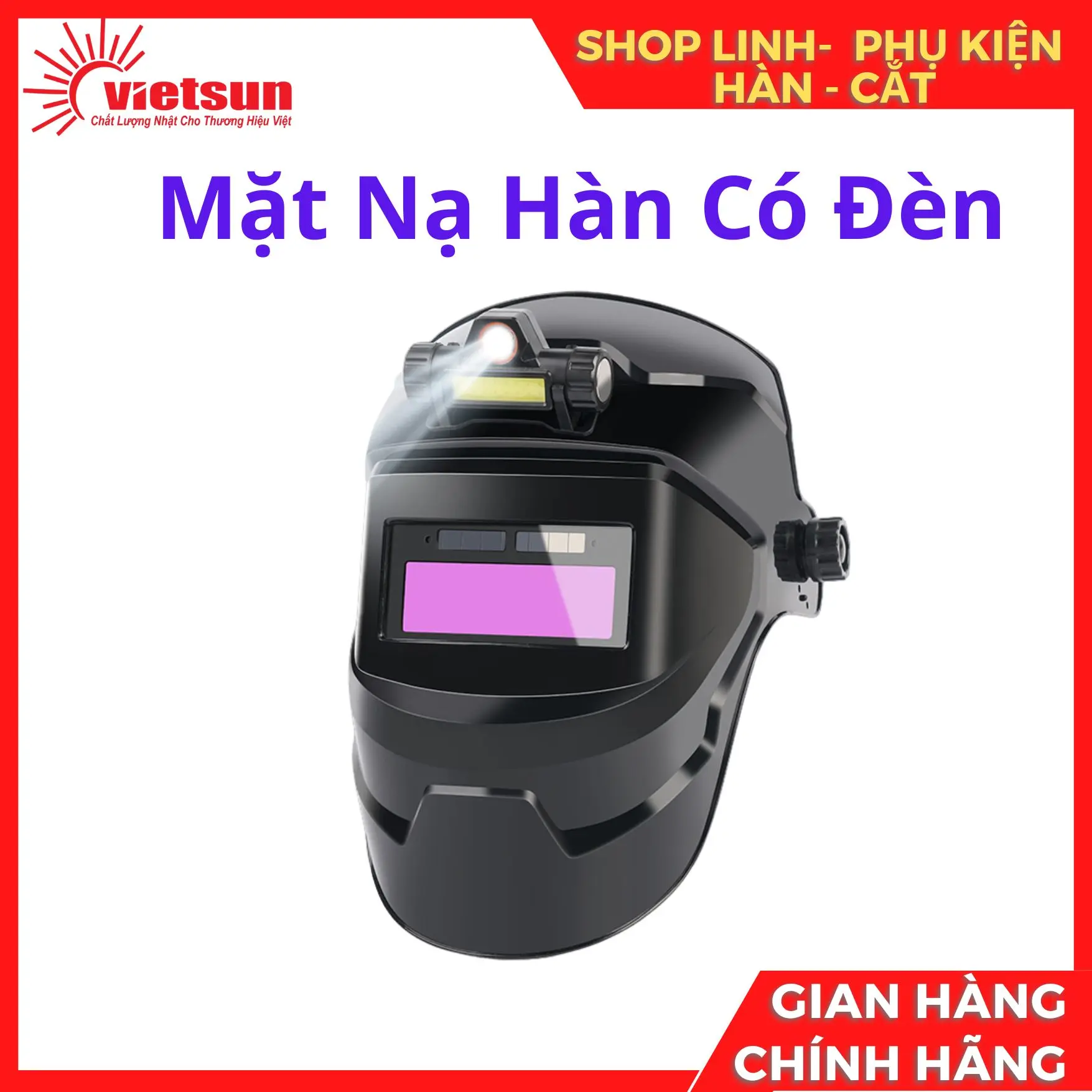 Mặt nạ hàn điện tử tự động loại có đèn