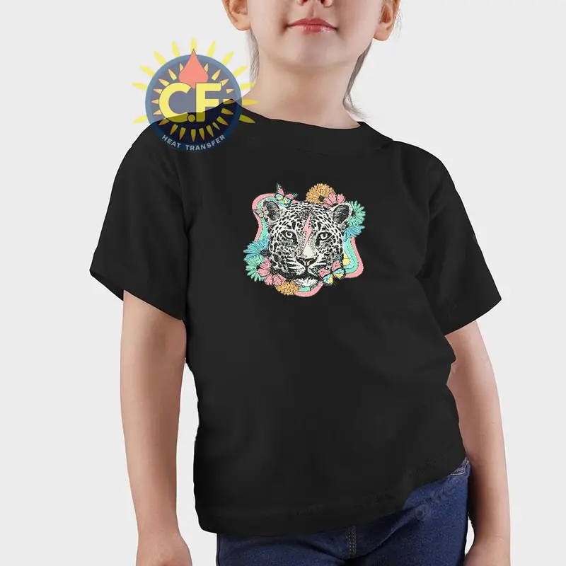 Leopard Themed Heat Transfer Sticker, Flower & Butterfly Pattern Heat Transfer Sticker, DIY Decoration for T-shirt, Bag, Hat 2