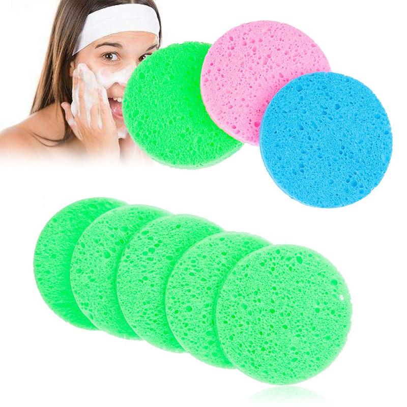 Product Introduction of 5Pcs Portable Skin Care Cleanup Body Facial Cleaner Face Wash Pad Compress Puff Cleansing Sponge 9