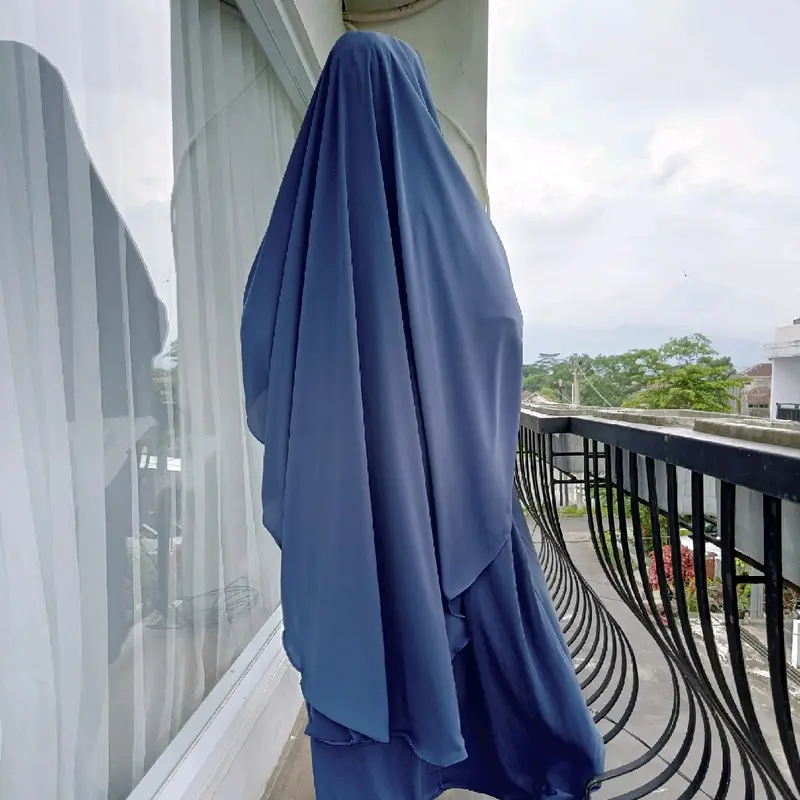 French Khimar Veloxa Jumbo Panjang Jilbab Kerudung Cadar Syari Instant Hijab Aja Wanita Muslim Bergo 3