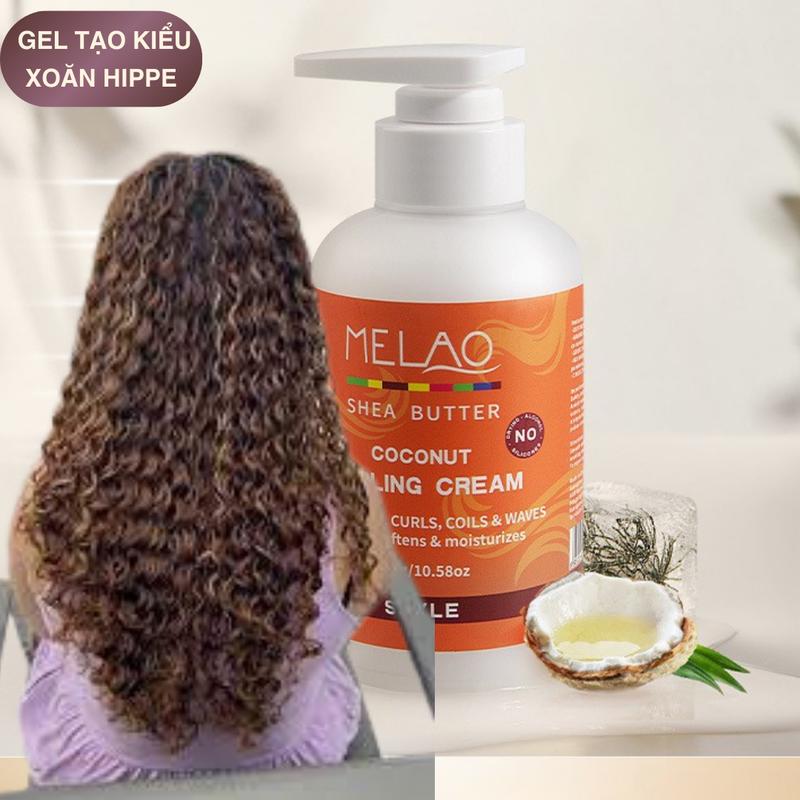  Gel mềm vuốt tóc xoăn không chứa silicon Hữu cơ Axit amin Không mùi Tạo kiểu tóc xoăn hippe xoăn mì cho nữ 
