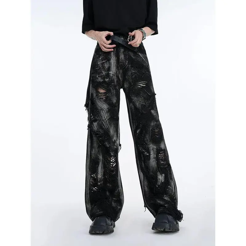 Bộ Đồ Denim Chở Hàng Phong Cách Trung Quốc Mới, Dễ Phối Đồ Và Đẹp Trai, Trọn Bộ, Phổ Biến Vào Mùa Xuân Và Mùa Thu, Áo Khoác Đường Phố Cao Cấp Quần Jean, Dành Cho Nam Giới, Tỷ Lệ Mua Lại 44% Menswear Pants Baggy Có Túi 5