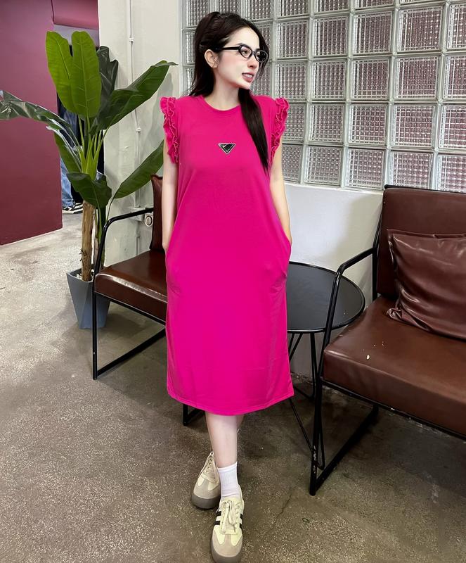 Đầm Suông Nữ Cánh Tiên Cổ Tròn Vải Thun Cotton Dáng Rộng Freesize