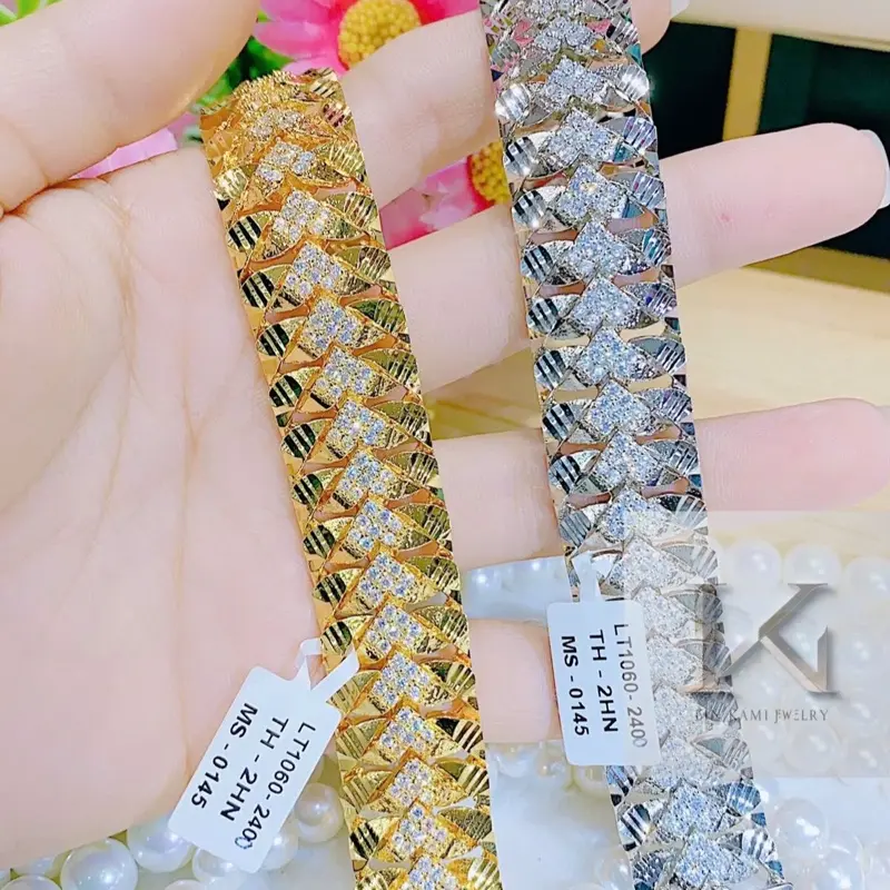 Lắc tay LT622 full xoàn xi Bạch Kim Lin Kami jewelry cao cấp