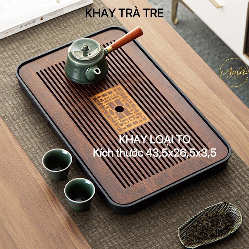 Khay Trà Tre Cao Cấp Khay Ấm Chén Uống Trà Bằng Tre Hun Khói