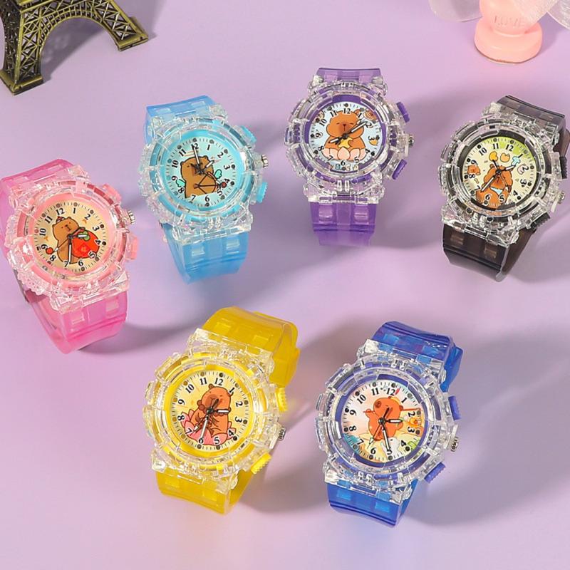 Đồng Hồ Trẻ Em, LED Hoạt Hình Capybara, Đồng Hồ Phát Sáng, Thiết Kế Hoạt Hình Dễ Thương, Thích Hợp Cho Bé Trai Và Bé Gái, Học Sinh, Đồng Hồ Kỹ Thuật Số, Đèn Lung Linh Đầy Màu Sắc, Chất Lượng Cao, Món Quà Lý Tưởng Cho Bé Gái Và Bé Trai Sinh Viên, Món Quà