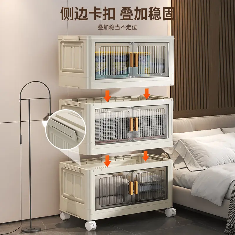 Tủ Đựng Đồ, Có Thể Gập Lại, Một Mảnh, Tủ Sắp Xếp Lưu Trữ, Thích Hợp Cho Phòng Khách Và Phòng Ngủ, Tủ Gia Đình, Không Cần Lắp Đặt, Tủ Lưu Trữ Nhiều Tầng, Bán Buôn 2
