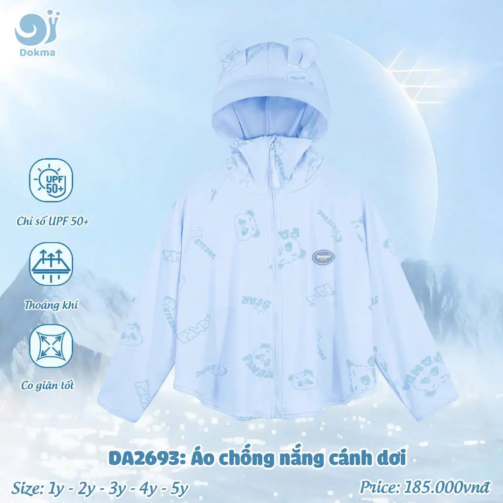 (10-19kg, 1-5Y) Áo Chống Nắng Cánh Dơi Thời Trang Thương Hiệu Dokma DA2170 DA2693  DS519 Áo Choàng Xô