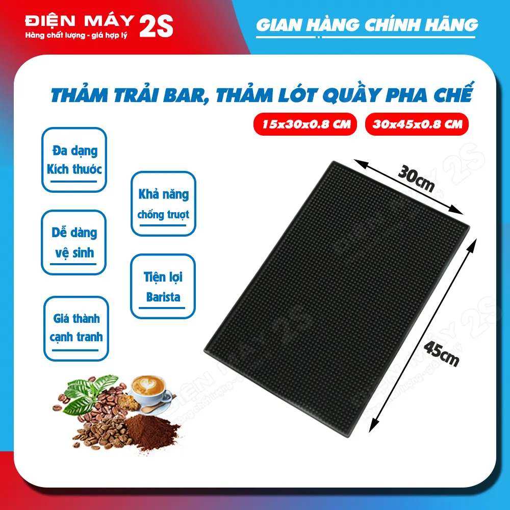 [HCM] Thảm Bar Cao Su Quầy Pha Chế 45x30cm - Thảm 15x30cm - Thảm lót Cao Su pha chế quầy bar - Phơi đồ hiệu tóc giá tốt