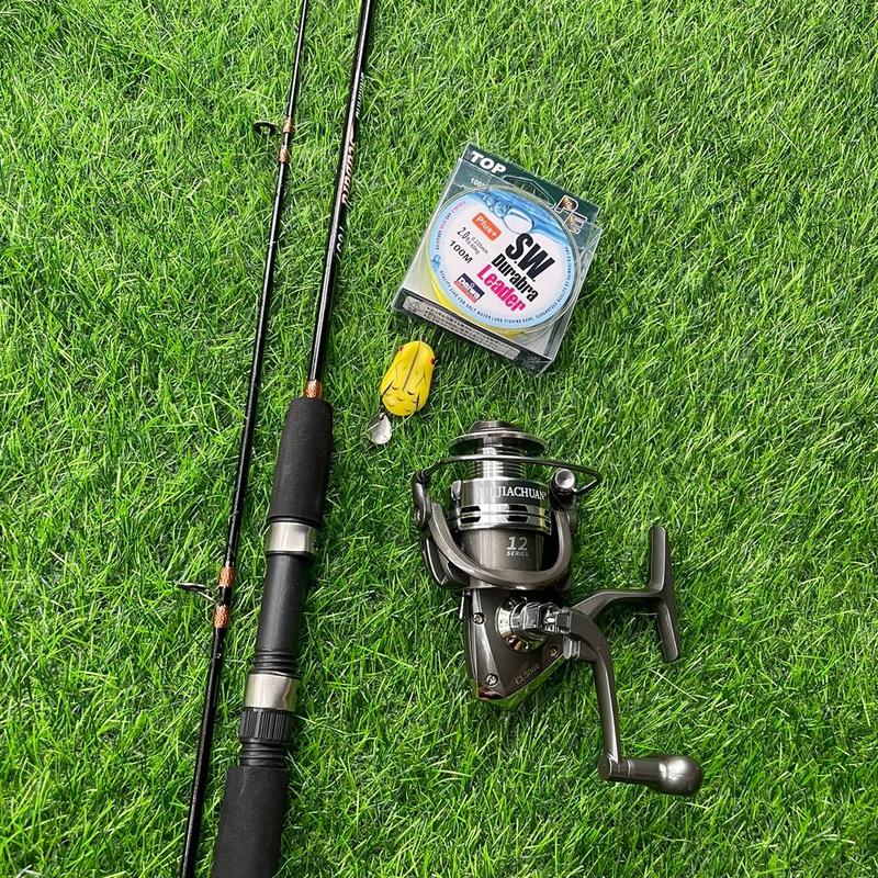 Combo cần đặc 2 khúc shimano, câu ngâm, laxe, lure cần 1m2 máy3000 kèm nhái+dù 100m Bắt Cá Fishing Câu Cá Đi Câu Ca