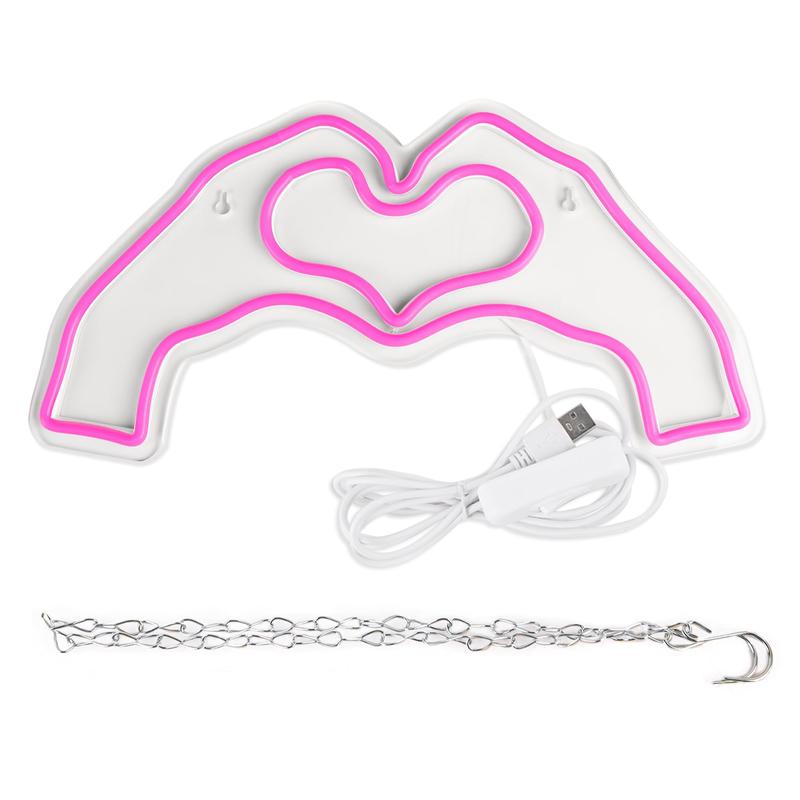 Product Introduction of Creative Heart Design Neon Sign, USB Powered LED Neon Light, Silicone Light Strip Design Decorative Neon Sign for Home Party Wedding 5