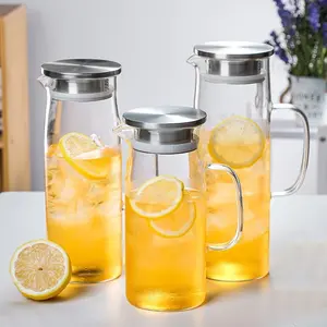 ASHOME Pitcher jar kaca tahan api dan tahan dingin tidak mudah pecah tebal estetik tersedia di berbagai ukuran/ Jug Pitcher berbahan dasar kaca elegant mewah