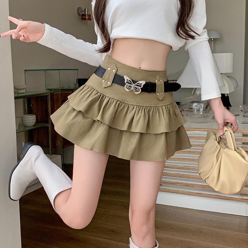 Váy Bánh Bèo Xếp Ly Phồng, Thiết Kế Gấp Nhún Dễ Thương Và Gợi Cảm, Cạp Cao, Chân Váy Chữ A Ôm Sát, Phong Cách Cô Gái Nóng Bỏng, Bán Chạy, Dành Cho Nữ Women Khuy 2