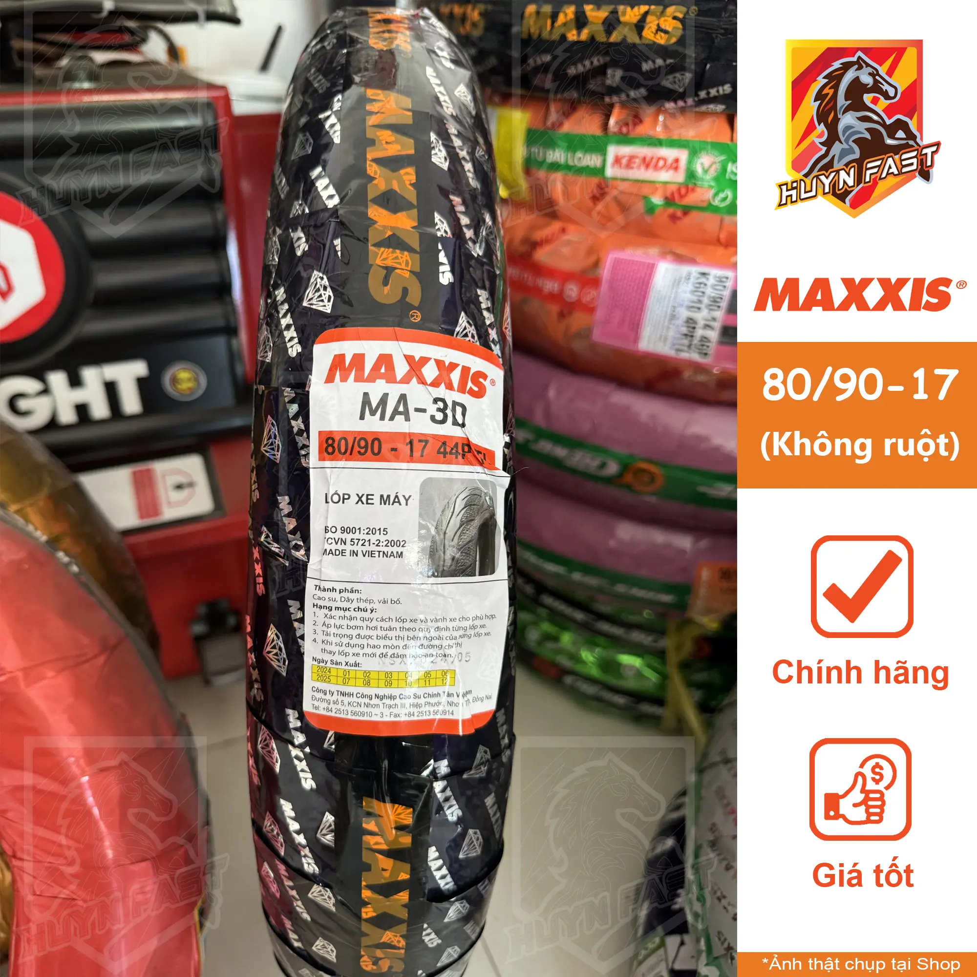 Vỏ Lốp xe MAXXIS Gai Kim Cương 80/90-17 TL Không ruột