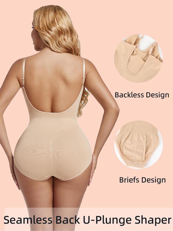 Women's Backless Shapewear Bodysuit, High Stretch Seamless Tummy Control Shaper, Tummy Tuck Corset Bodysuit for Daily Wear, Ladies Shapewear for All Seasons 2