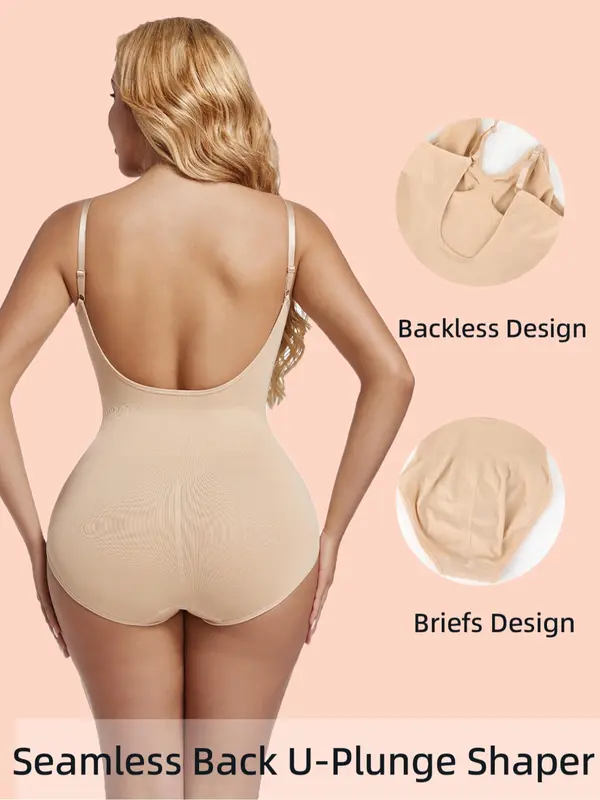 Women's Backless Shapewear Bodysuit, High Stretch Seamless Tummy Control Shaper, Tummy Tuck Corset Bodysuit for Daily Wear, Ladies Shapewear for All Seasons 2
