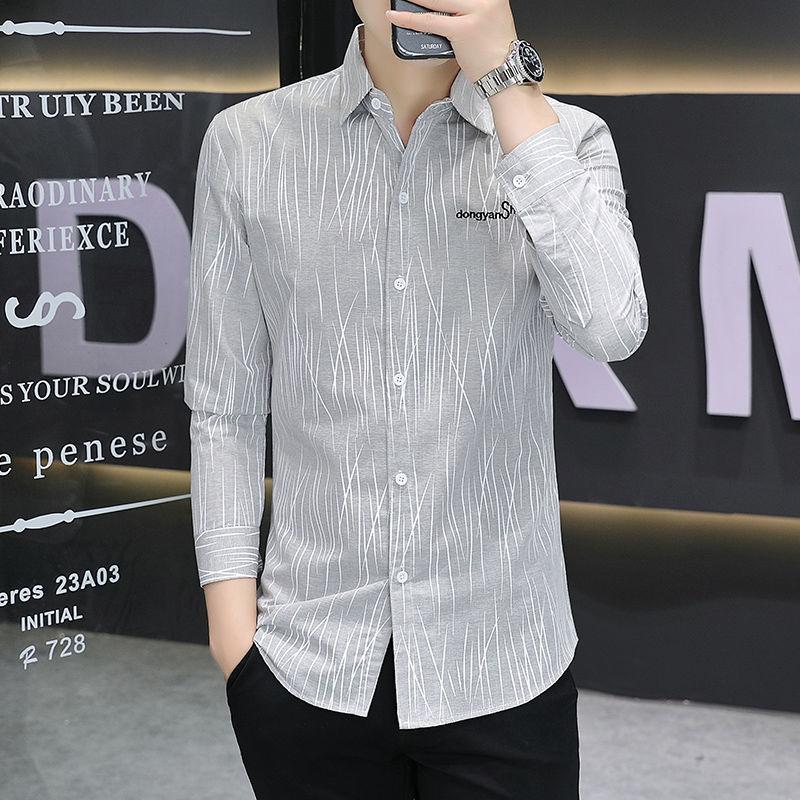 Áo Sơ Mi Nam Dài Tay, Thương Hiệu Hợp Thời Trang, Dáng Ôm, Mùa Xuân, Đẹp Trai, Trang Phục Công Sở Trang Trọng, Phong Cách Hàn Quốc, Quần Áo Hợp Thời Trang, Áo Sơ Mi Inch Đa Năng, Áo Khoác