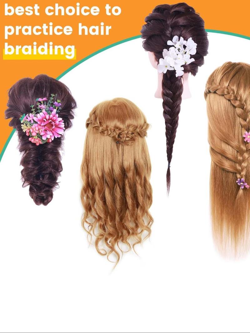 Product Introduction of 23 Inch Long Hair Mannequin Head with 70% Real Hair, Training Head Hairdresser Practice Styling Manikin Head, Cosmetology Doll Head Choice To Practice Hair Braiding 5