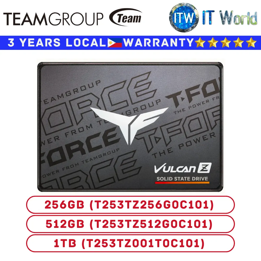 Itw | Teamgroup 256GB/512GB/1TB SSD Vulcan Z Black SATA III 6GB/s Internal