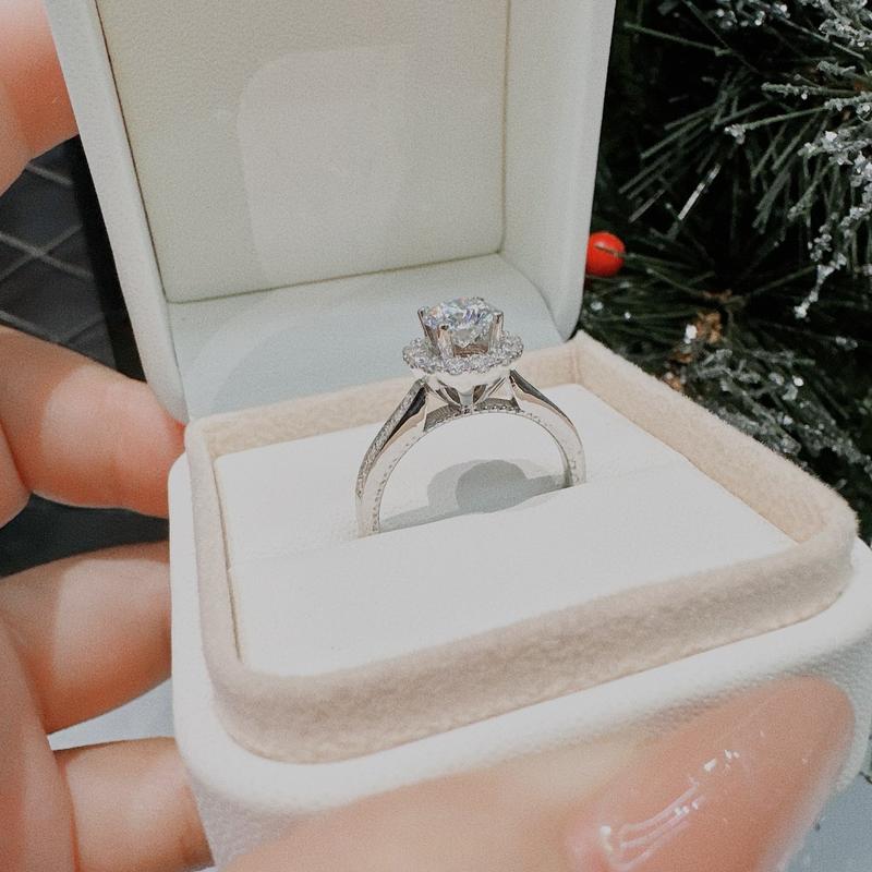 Product Introduction of Nhẫn Bạc nữ Full Moissanite chủ 6 li xi vàng trắng 18k - mã N61 2