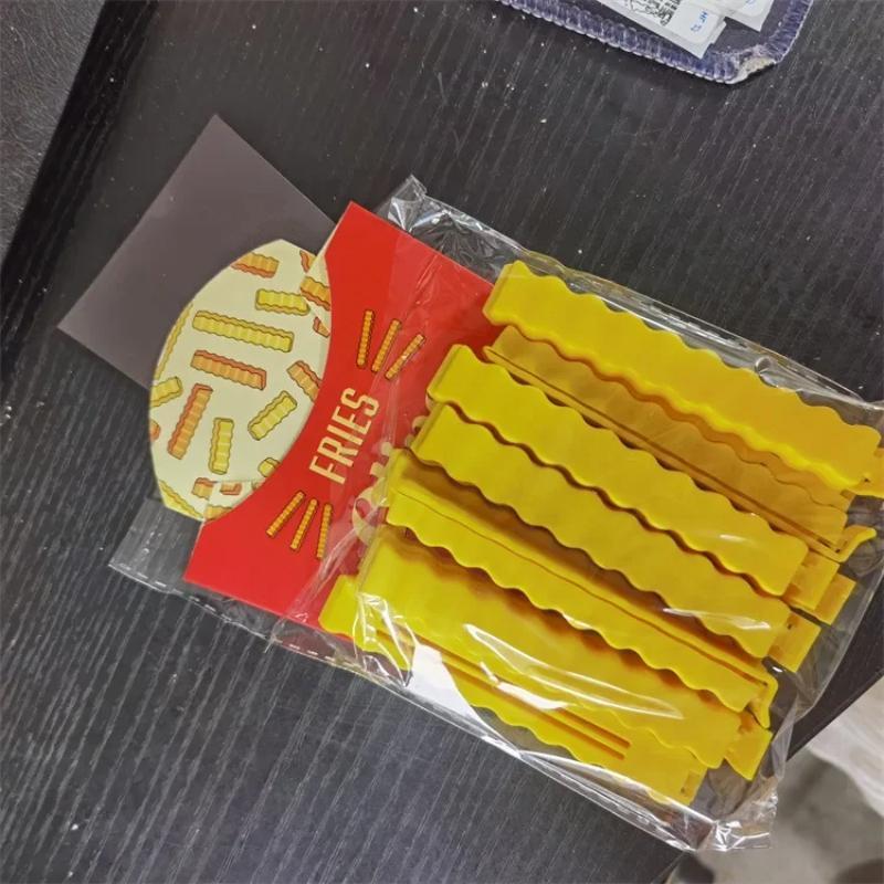 Product Introduction of French Fries Shaped Sealing Clip, 12pcs/set Creative Snack Bag Sealing Clip, Food Bag Clip, Kitchen Storage & Organization 3