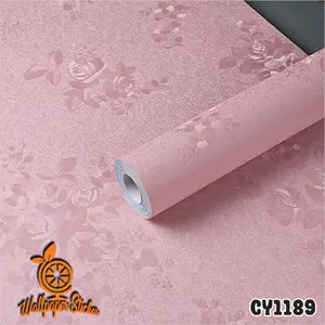 Wallpaper Dinding Embos Mawar Pink Kertas