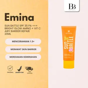 [READY STOCK] BEST SELLER Emina Sun Battle SPF 35 PA +++ 20ML Bright Glow Amino + Vit C Airy Barrier Repair