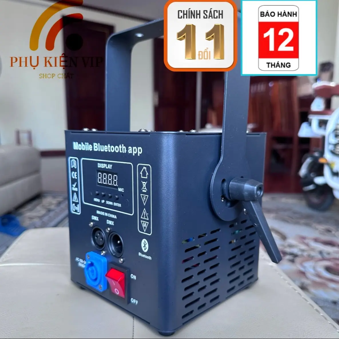 Đèn Laser 2w Kết Nối Điện Thoại (Viết Chữ, Vẽ Hình, Lập Trình Sân Khấu) 54 led