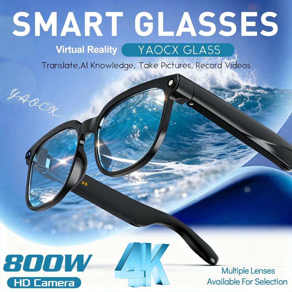 2026 New Men AI Smart Glasses 800W Camera Color-Changing Translation Glasses Waterproof Call Photo Video Recording Sunglasses