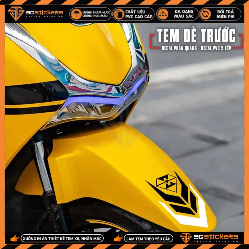 Tem Mỏ Dè Dán Chắn Bùn, Dán Mõm Xe Máy Xe Điện | MD06 | Decal Phản Quang Cao Cấp Chống Nước, Bền Màu 3