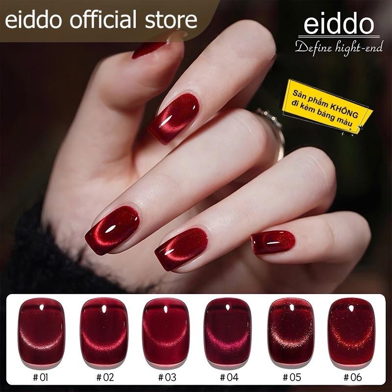{ Eiddo nails } Set 6 HŨ mắt mèo kim cương đỏ- gel mắt mèo kim cương đỏ cherry thời thượng - hũ 5ml