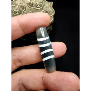 Batu Dzi Akik Lapis Bhaisajyaguru Bles Tu Tibet He*ling Stone 39mm E1983