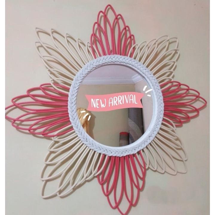 Product Introduction of Kaca Rotan Kombinasi | Cermin Cantik Warna | Aesthetic Mirror | Cermin Hias Berwarna | Kaca Hiasan Dinding | Kaca Home Decor 1