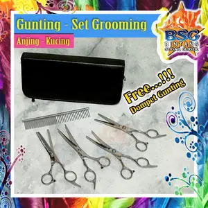 Set Gunting Grooming Anjing Kucing Hewan - Scissors Stainless Steel - Bahan Berkualitas