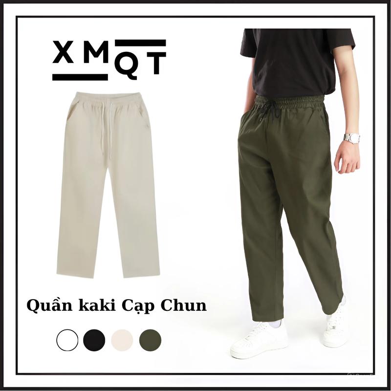 [Có BIGSIZE] Quần Kaki CO DÃN cạp lưng chun XMQT nam nữ dáng Baggy Ống rộng thoáng mát - Menswear - Ong Pants xl thường có thể giặt máy tối giản