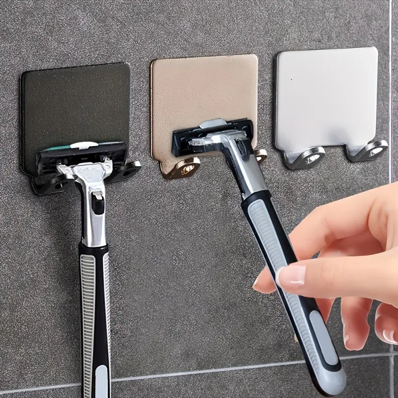 1pc Punch Free Shaving Razor Holder, Men'S Shaver Storage Hook, Wall Shelf Bathroom Razor Rack Wall Kitchen Accessories