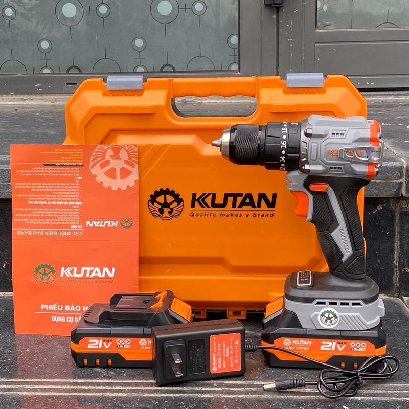 Máy khoan pin KUTAN 5Cell - 3 chức năng- Đầu kẹp 10mm Auto look - K chổi than - Bảo hành 6 tháng maykhoanpin