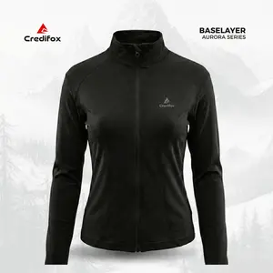 CREDIFOX Jaket Olahraga Wanita Lengan Panjang Aurora Series - Baselayer Wanita - Jaket Running Anti Uv - Jaket  Untuk Gym dan Fitnes