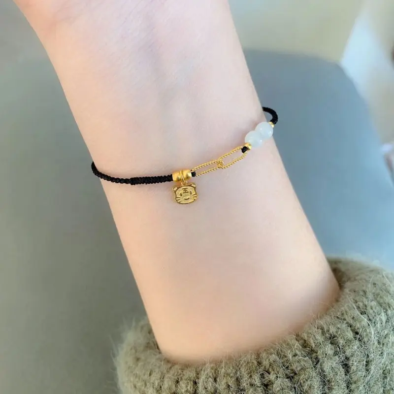 Vòng Tay Hổ Nhỏ Bán Chạy, Dành Cho Nữ, Năm Sinh, Hổ Hoàng Đạo Trung Quốc Dệt Dây Đỏ, Dây Đeo Tay, Quà Tặng Giáng Sinh, Thích Hợp Cho Bạn Gái Voi Phụ Kiện Ong Kiềng 0